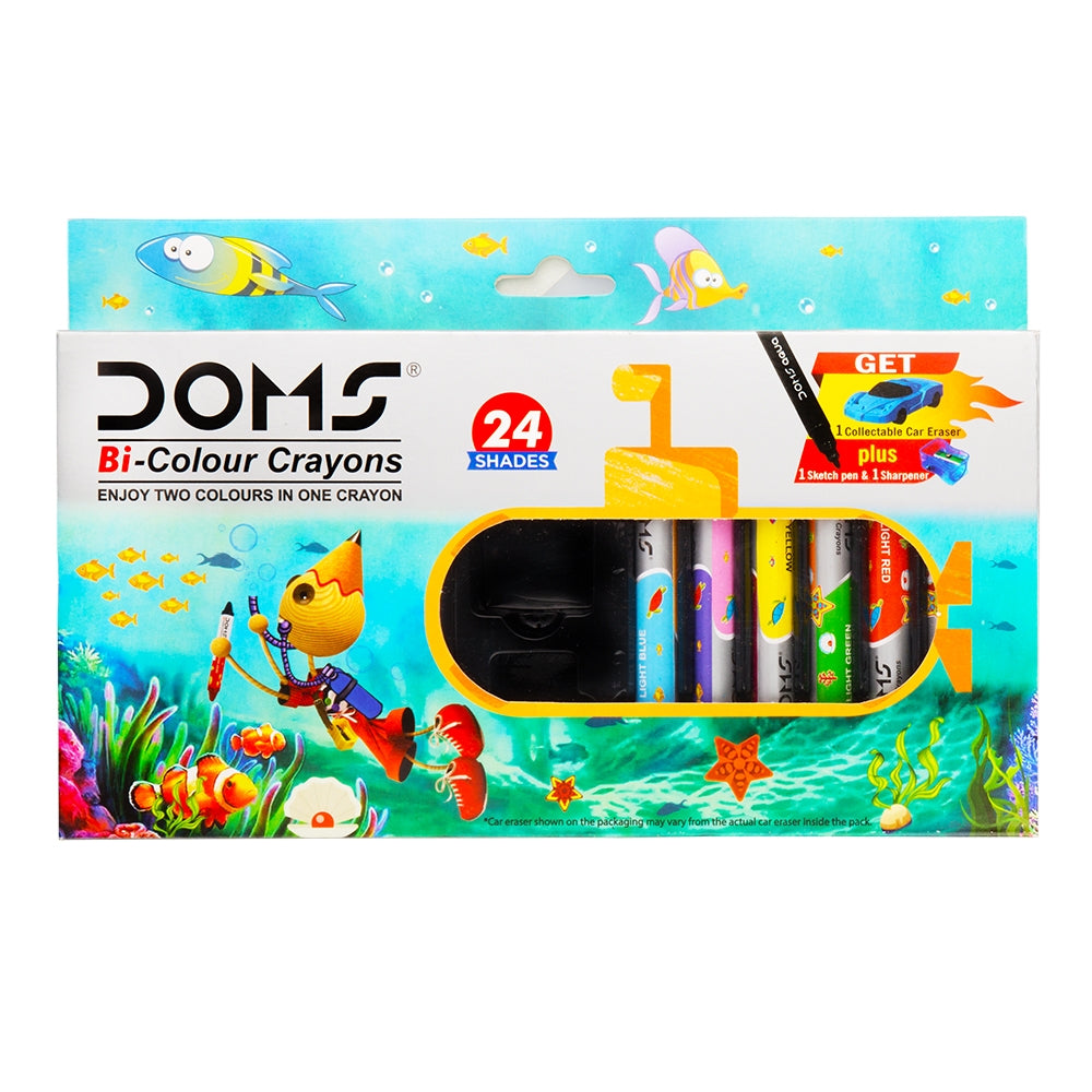 Doms bi colour crayons 24 shades